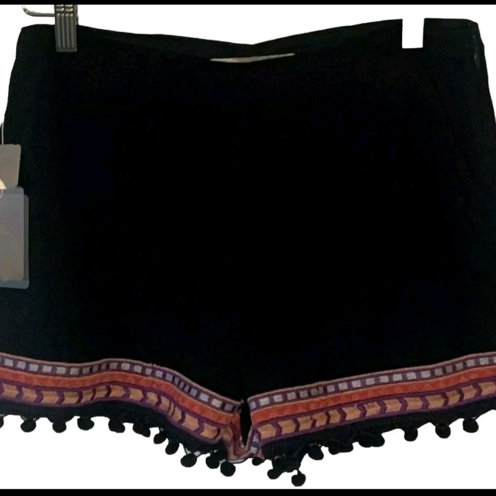Black Women's Shorts with Colorful Trim
